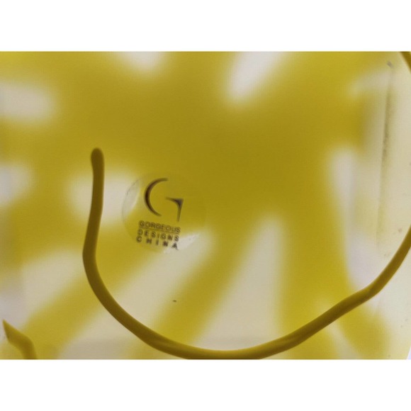 Vintage Retro Rectangular Yellow & Clear Frosted Glass by Gorgeous Design - Picture 8 of 11